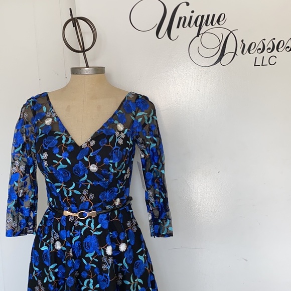 Social occasion by Mon Cheri V-Neck floral long sleeves dress - Picture 11 of 12